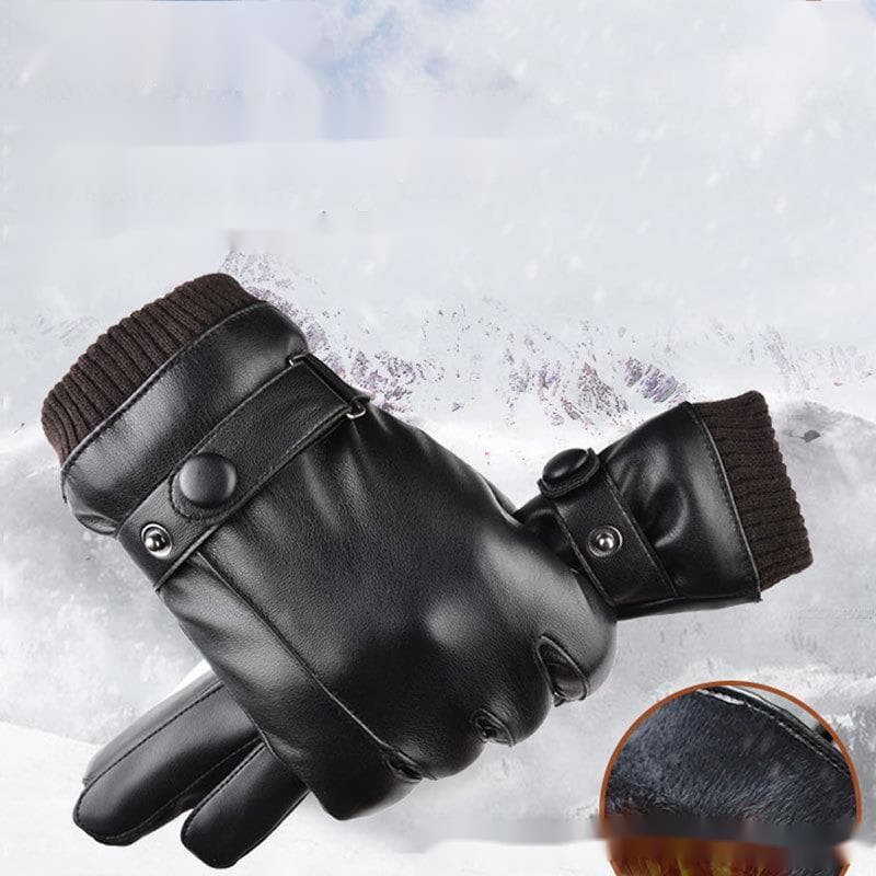 Winter Driving, Bike, Warm Cold-Proof, Fleece-Lined, Waterproof, Touchscreen, Leather