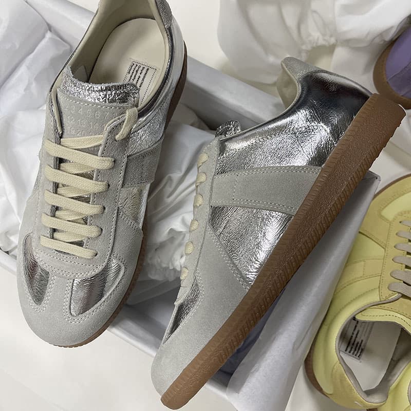Chaussures d'entraînement Margiela Couple MM6, en cuir de vachette pleine fleur, résistantes à l'usure, antidérapantes et confortables. Baskets d