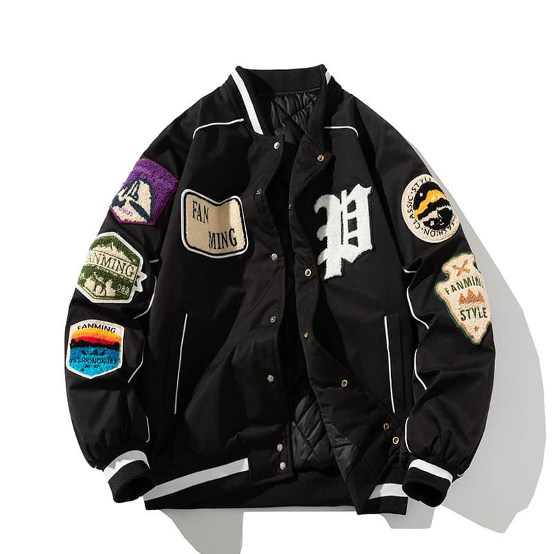 Men's Clothing Style Street Fashion Embroidered Jacket Men Autumn And Winter Hooded Couple Baseball Uniform Teenager Student Thick Cotton Coat Female