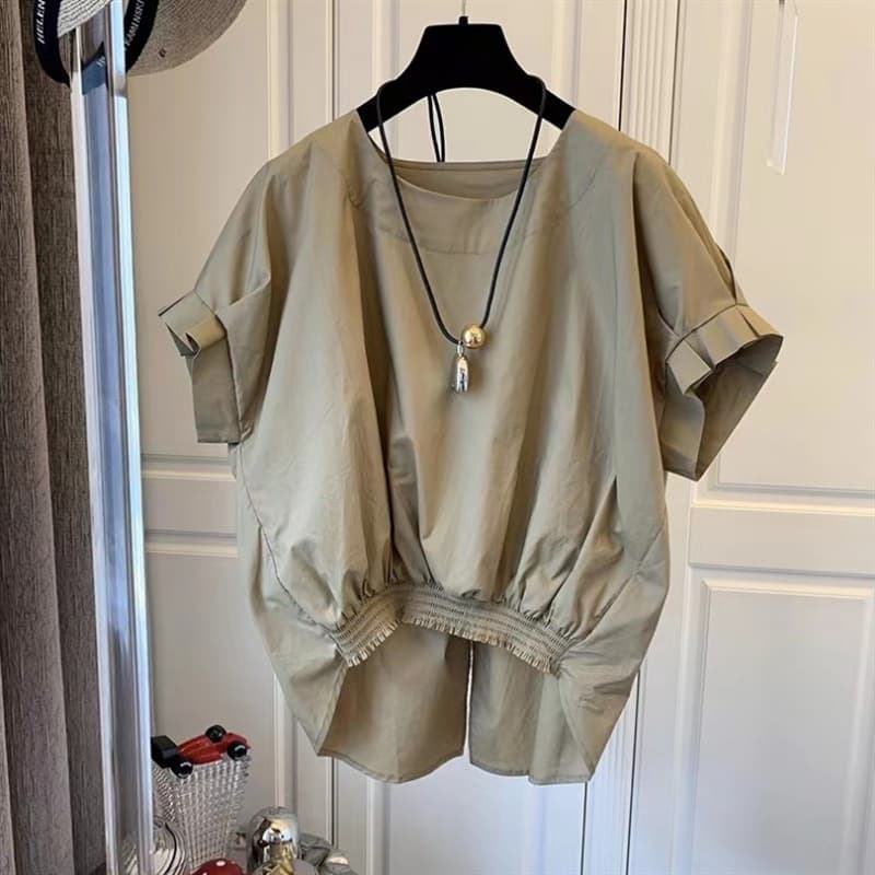 Women's Clothing Short Sleeved Shirt Design Niche Unique Special Top Half Sleeved T Shirt