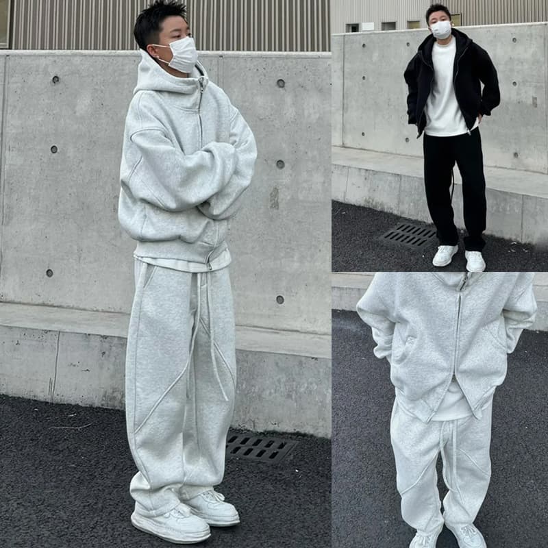 ​Men's & Women's Hooded Sweatshirt & Jogger Set - Fleece-Lined Casual Tracksuit For All Seasons​