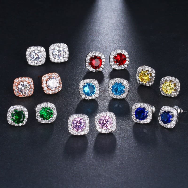 Earrings Fashion Simple Cute Disc Zircon Earrings Women's Versatile Street Style Earrings Earrings