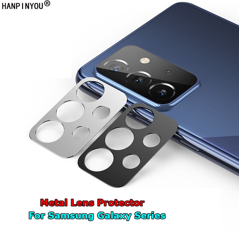 For Samsung Galaxy A22 M22 M32 A33 A53 A73 A13 A52 A72 3D Metal Camera Cover Lens Screen Protector Case Bumper Guard