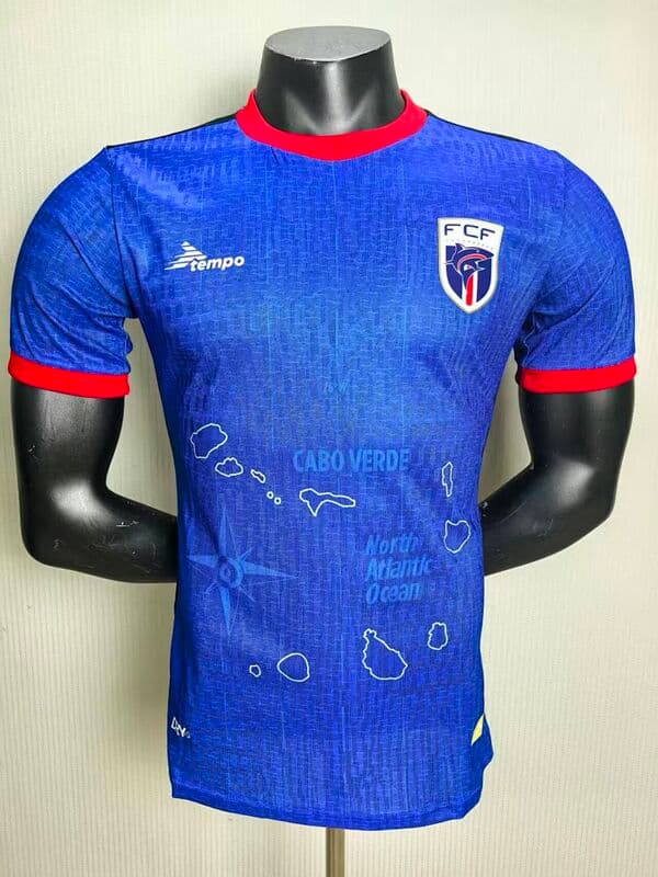 26-27 Cape Verde Home Game Mens Womens Football Shirt Youth Kids Training Soccer Uniform Football Breathable Jersey