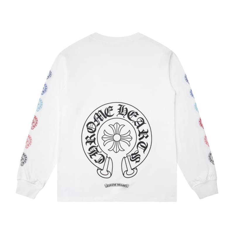 Collection de t-shirts à manches longues unisexes en pur coton double fil de haute qualité Chrome Heart