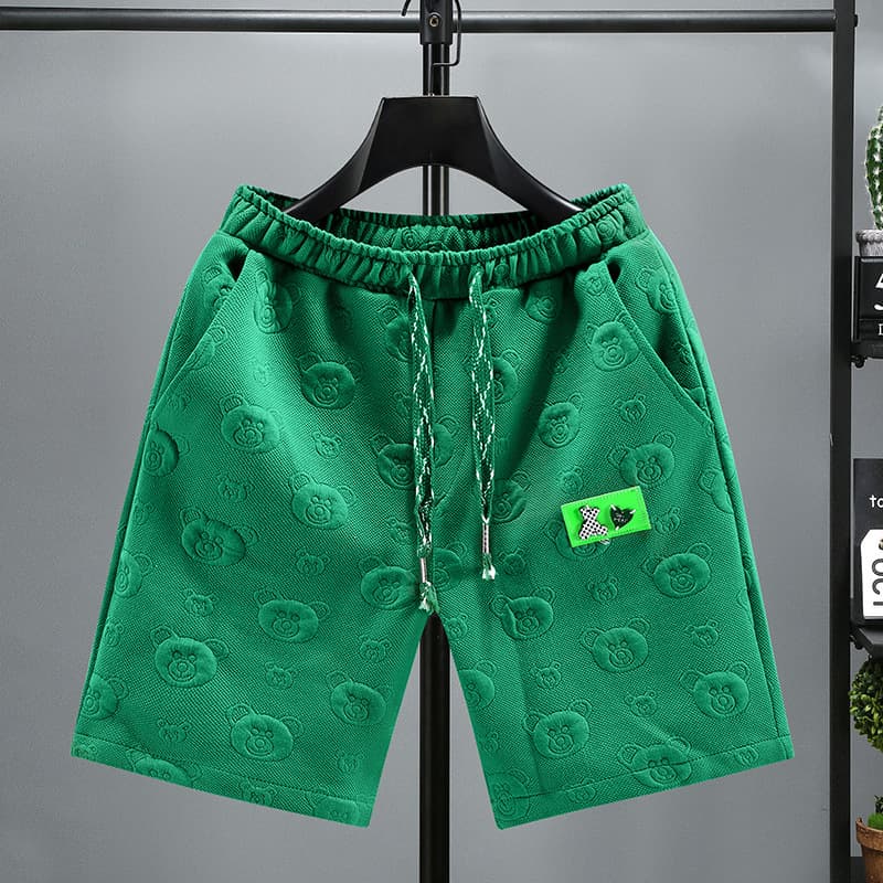 Men's Clothing Fashion Men's Sports Shorts Men's 5-point Summer High-end Steel-printed Pants Brand Large Size Straight Loose Casual 5-point Pants