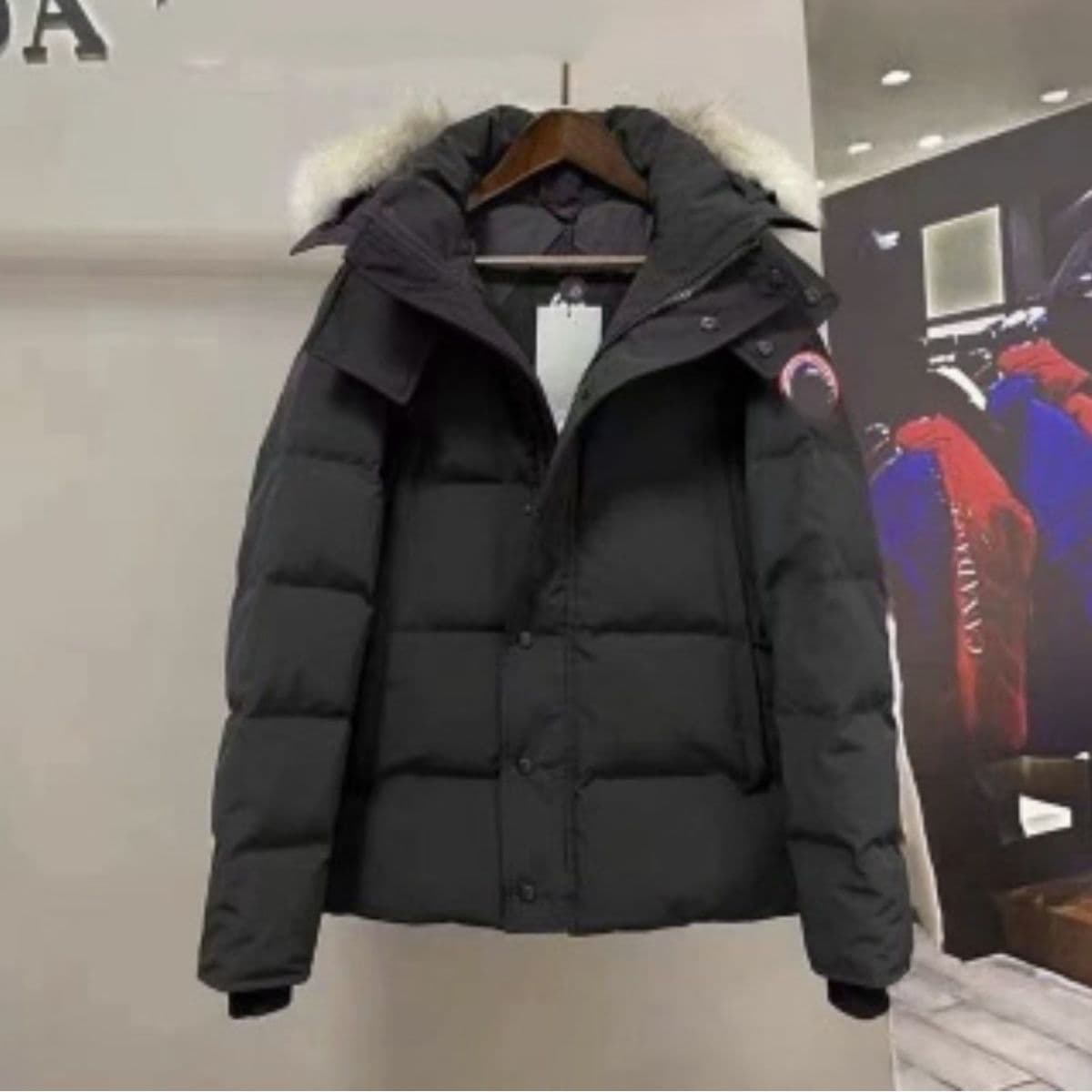 Canada Goose 2025 - Veste matelassée en coton pour homme et femme - Manteau à capuche épais et chaud avec col en fourrure