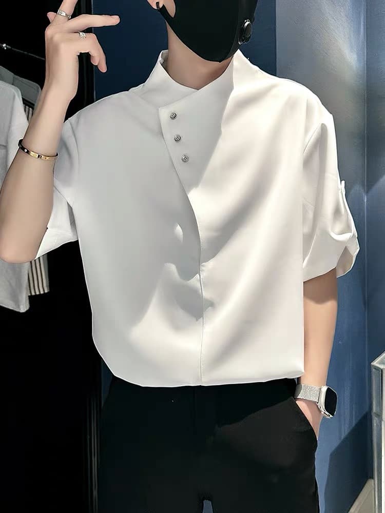 Half Open Collar New Spring And Summer Commuting Simple Casual Versatile Waist Design Top