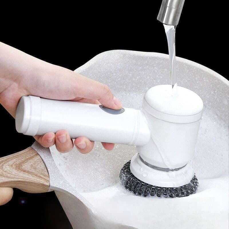 【 4836 People's Collection 】 Handheld Electric Cleaning Multifunctional Non Greasy Dishwashing Pot Brush, Divine Tool