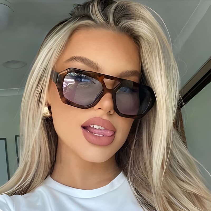 Kedun Double Bridge Irregular 2024 New European And American Ins Style Fashion Sunglasses Personality Sun Glasses