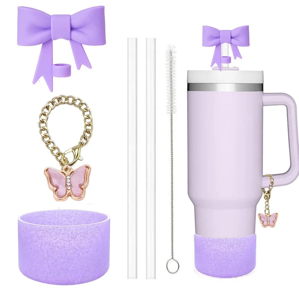 Cup Accessories Set 10mm Diamond Straw Cap Glitter Silicone Cup Cover Cup Protective Cover Personality Trend