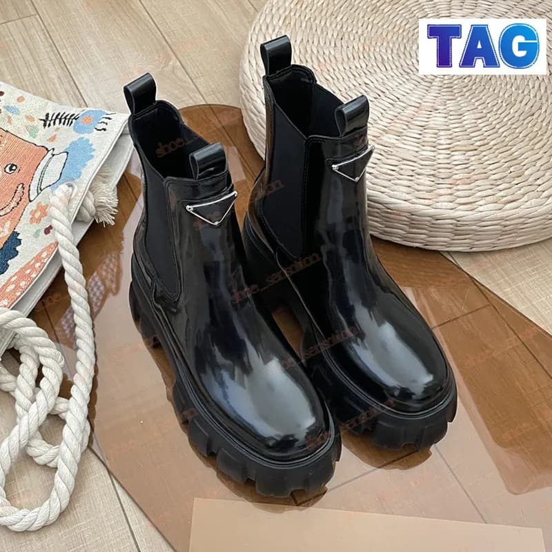 Bottines Monolith en cuir brossé pour femmes, bottines à plateforme, demi-bottes, style vintage classique, style chevalier