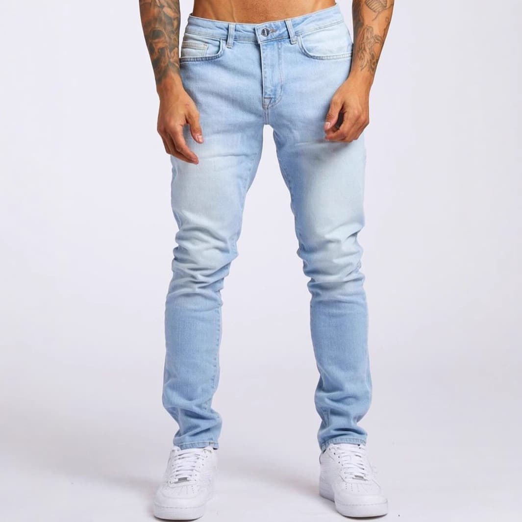 Men's Clothing Jeans Ins Trendy Slim Denim Trousers