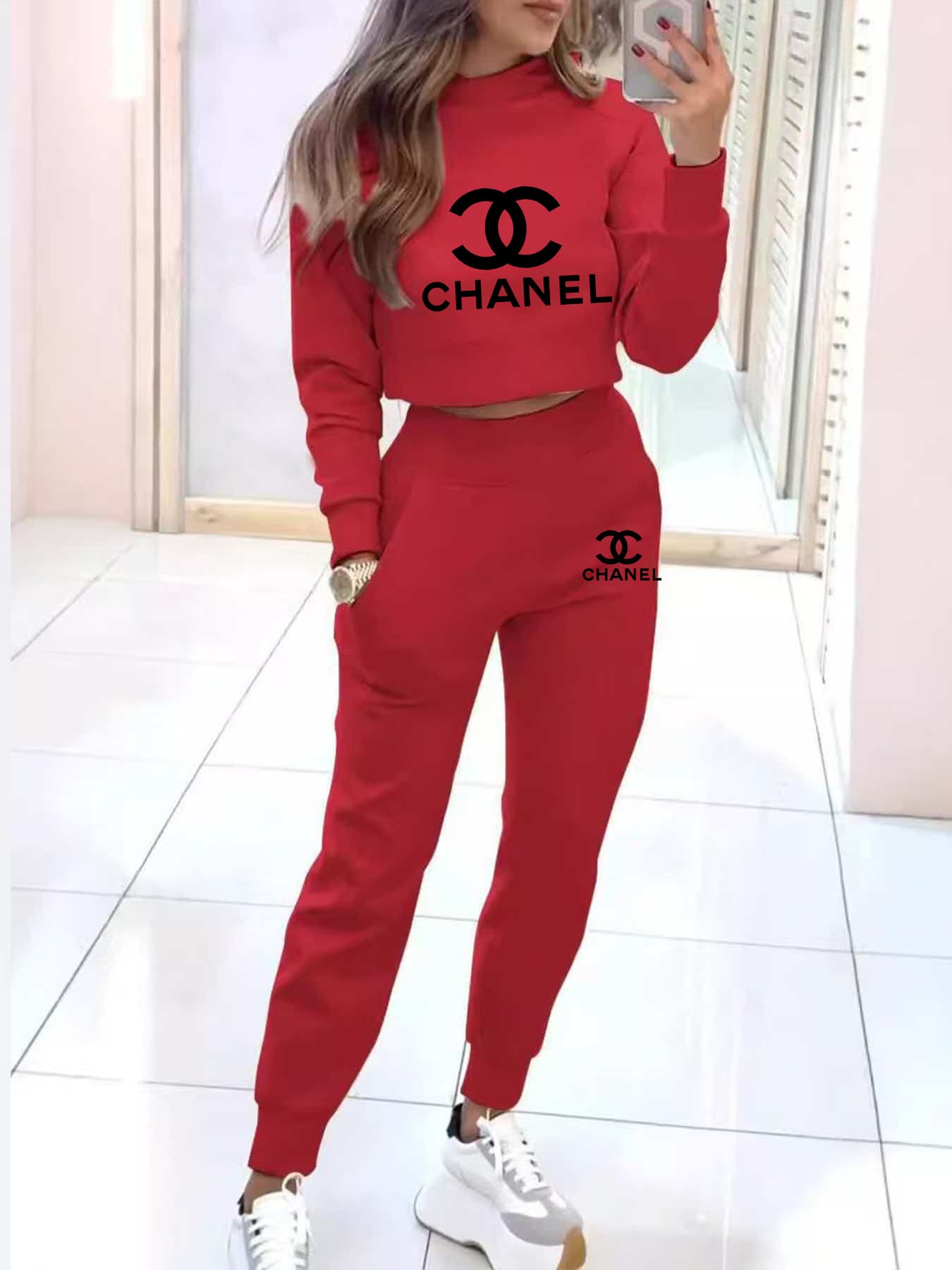 Ensemble pull-over imprimé sport tendance pour femme, best-seller printemps-automne