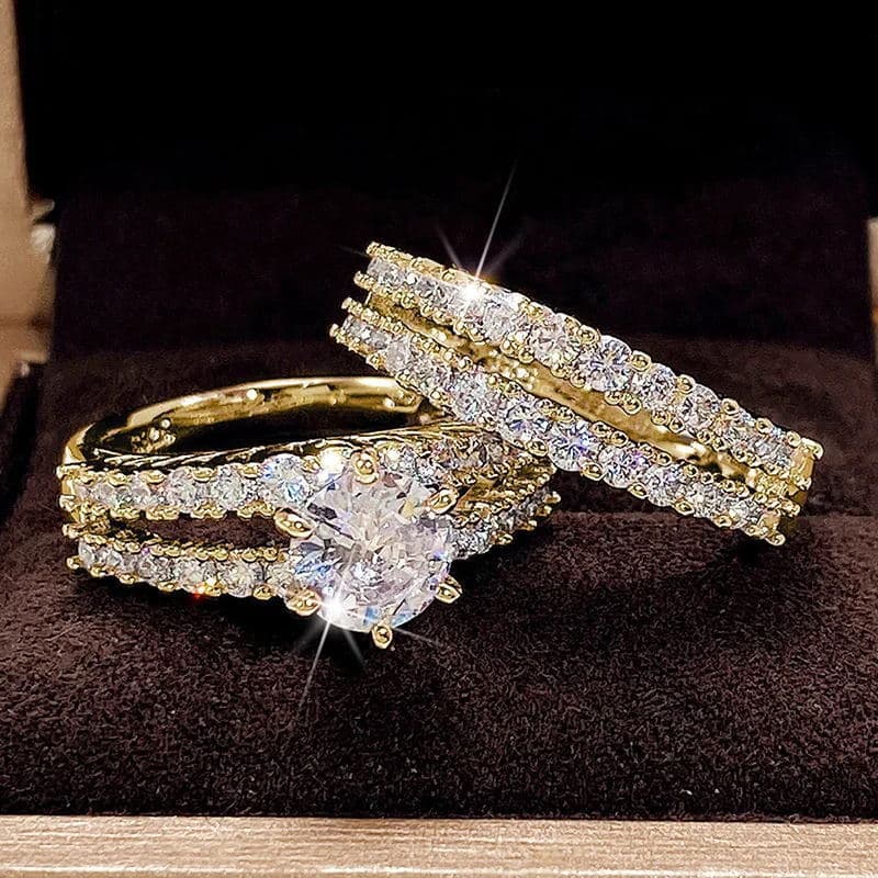 Jewelry & Accessories Hollow Double Layer Zircon Engagement Ring For Women Diamond Rings For Wedding Dinners, And Bridal Rings And Jewelry
