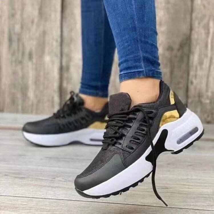 Casual Sports Shoes Women's Flying Woven Wedge Heel Round Head Lace-up Mesh Breathable Women's Shoes