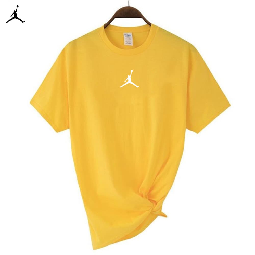 T-shirt d'été ample et décontracté à manches courtes et col rond pour homme, entièrement en coton, style sport fin