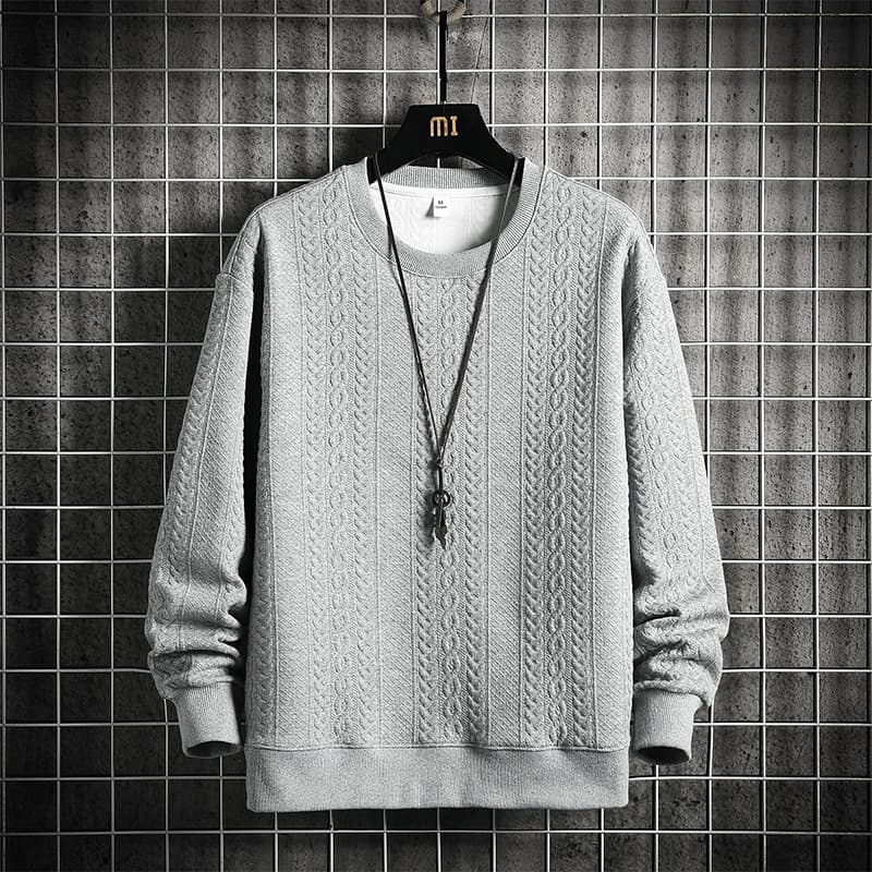 Men's Clothing solid color twisted sweater men's spring and autumn new style trend teenagers loose casual versatile men's clothing wholesale