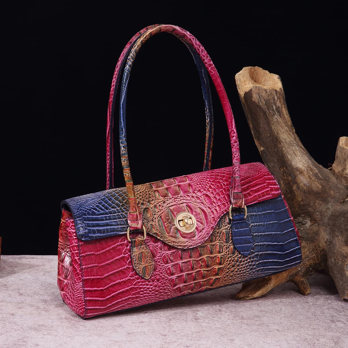 Retro Portable Armpit Bag Women's Bag Crocodile Pattern