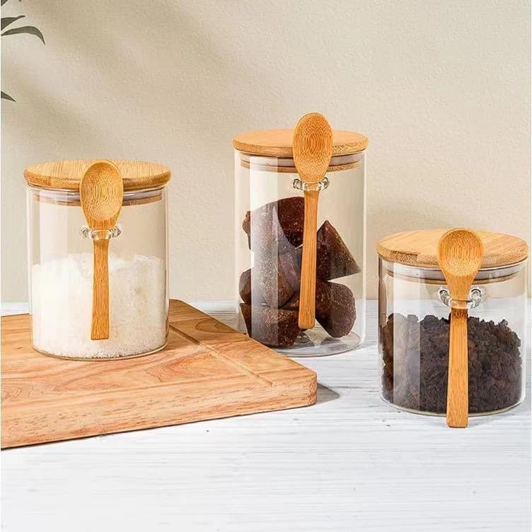 Hanging Spoon Sealed Jar Household Glass Storage Jar Tea Jar Coffee Bean Storage Jar Seasoning Jar Milk Powder Jar
