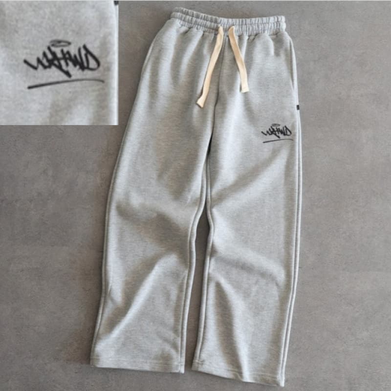 "Unisex Drawstring Wide-Leg Pants – Trendy Sketch Print Joggers With Adjustable Waist (S-4XL, Anti-Bacterial Rayon Blend)"