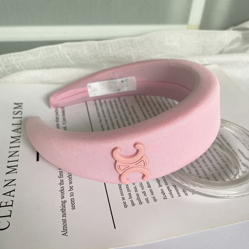 Bandeau en éponge rose à nœud haut, accessoire de cheveux simple et mignon, collection printemps/été 2026.