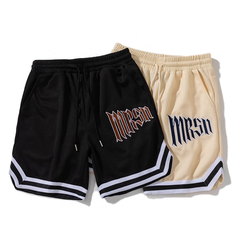 Basketball Short Summer Fashion Sports Shorts For Outer Wear High Street Hip Hop Letter Embroidery Wide Leg Sports Pants Shorts