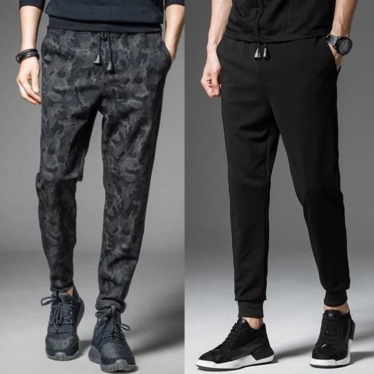 Men's Clothing new men's casual pants spring and autumn drawstring waist trousers men's version youth camouflage sports pants
