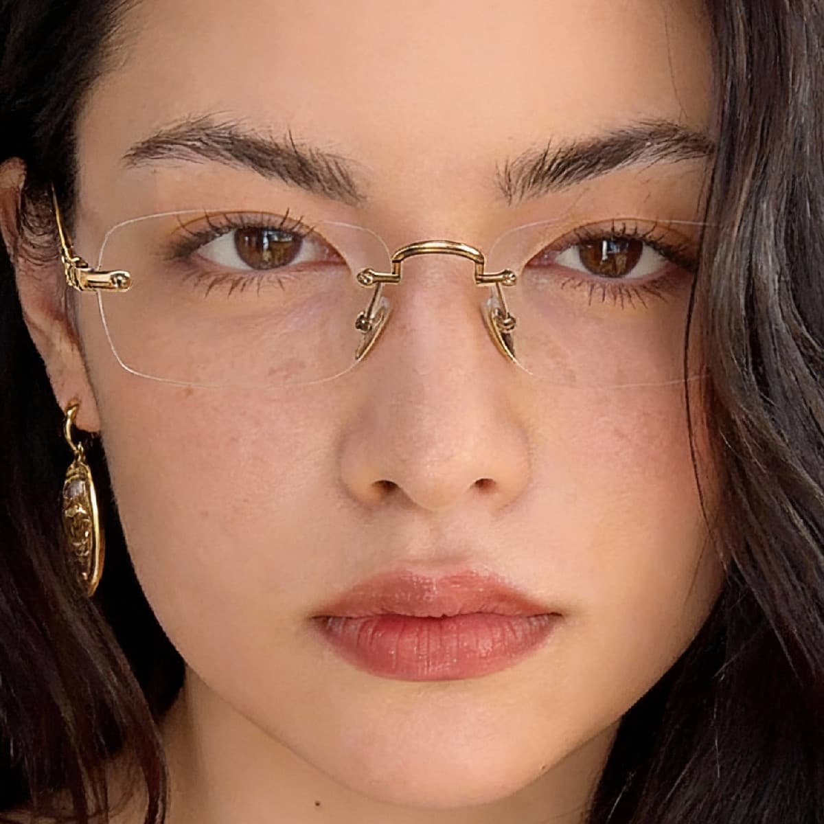 Xunge Glasses 9215 Square Retro European American Small Frame Rimless Diamond Transparent Sunglasses For Women And Men