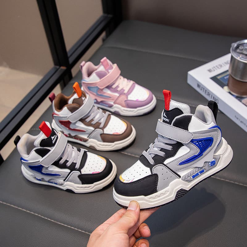 Children's Fashion High Top Sneakers Spring And Autumn New Styles, Casual Shoes For Primary And Secondary School Students