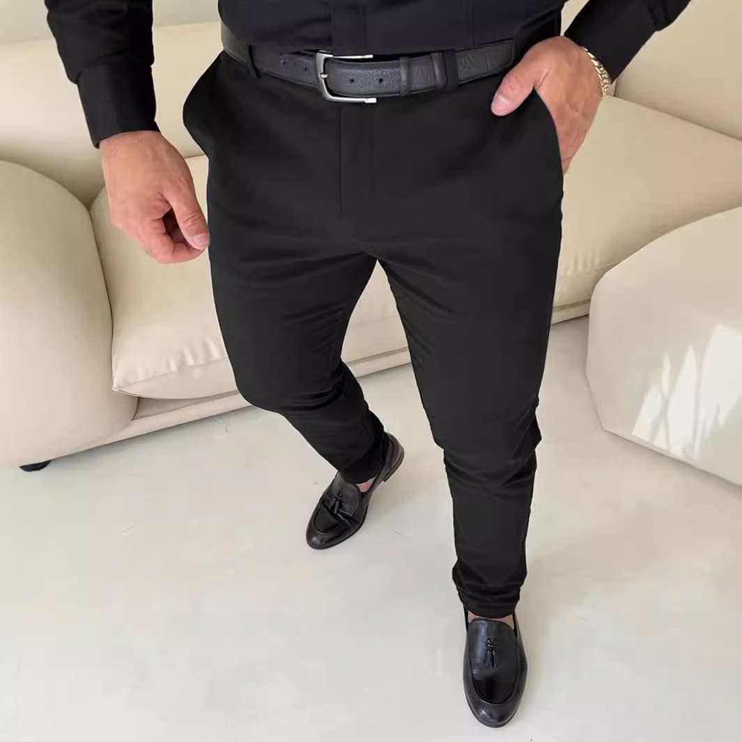 Men's Casual Dress Pants For Autumn - Lightweight Business Trousers With Comfortable Fit & Stylish Solid Colors
