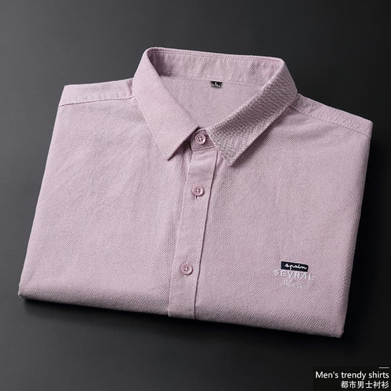 Chemise à manches longues printemps automne nouvelle version coréenne tendance en pur coton pour homme, décontractée et élégante.