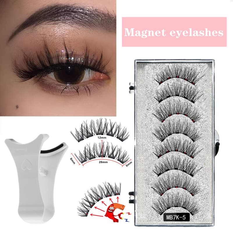 5-Pair Magnetic Eyelashes Set - Reusable False Lashes With Clips For Daily Wear (Easy To Apply)