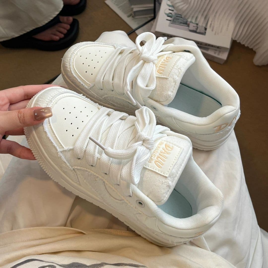 Women's Casual Skateboard Shoes Bread Style For Summer And Autumn New Students All-Season Skating Footwear