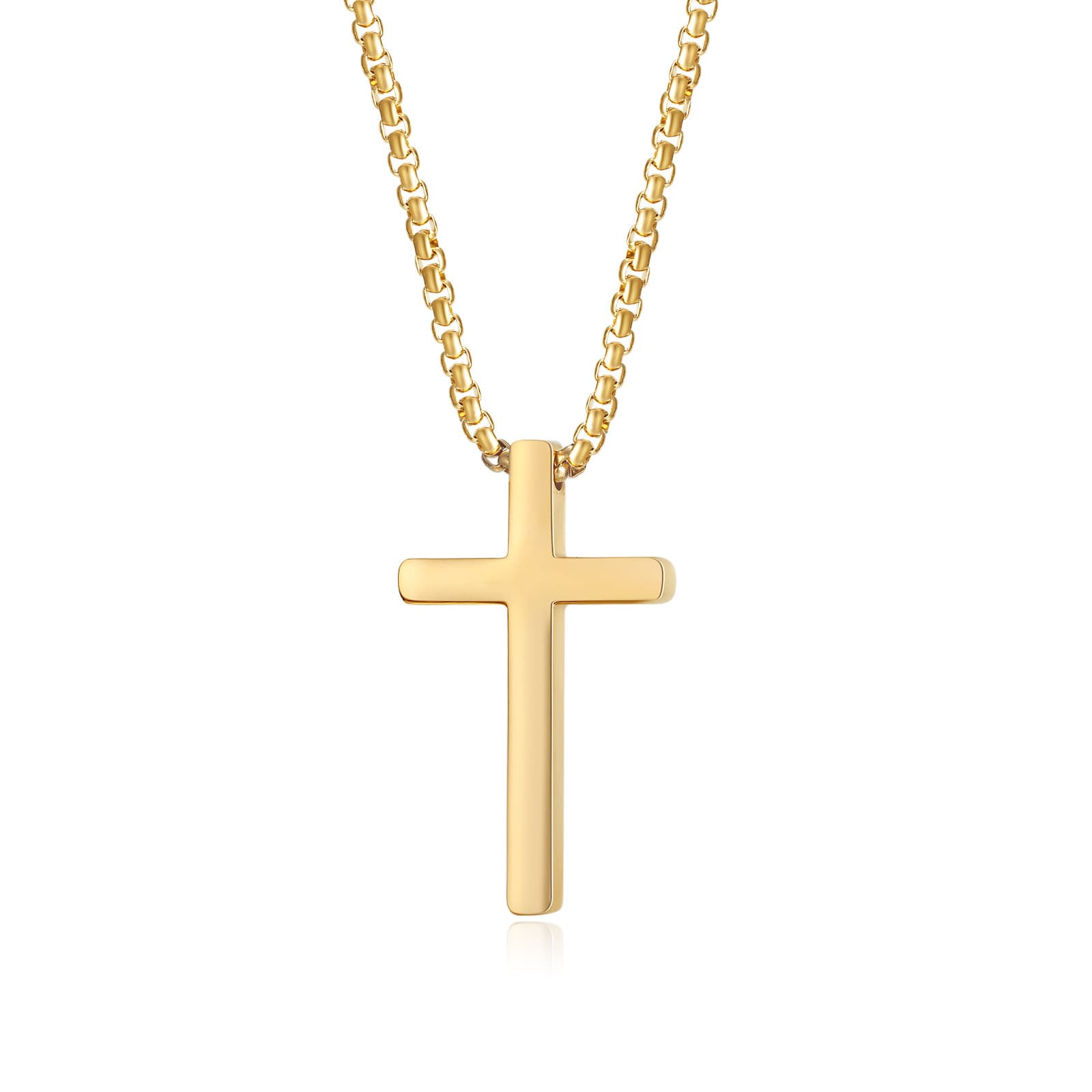 Men's Jewelry Simple Personality Smooth Stainless Steel Cross Accessories Hip Hop Men's Necklace Fashion