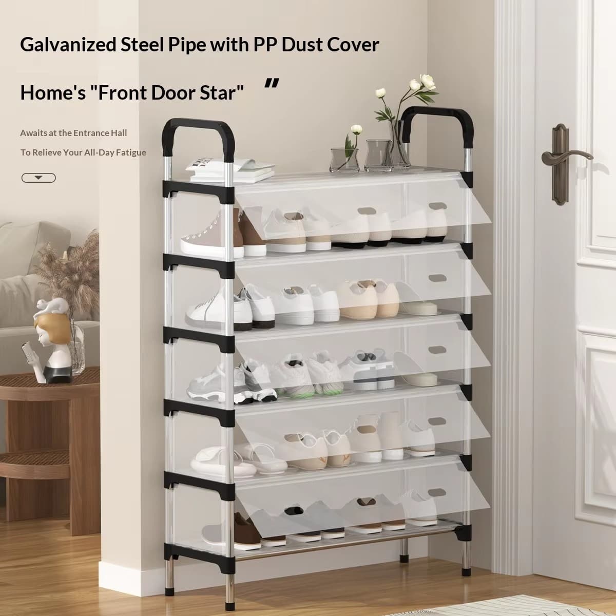 Multi-layer Dustproof Shoe Cabinet Shoe Rack Rental Room Large Capacity Storage Space-saving Dormitory Door Shoe Rack Living Room Simple