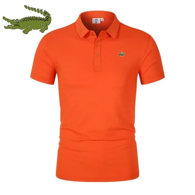 Polo à revers respirant en coton pour homme, broderie, popsicle, tendance, été, loisirs, affaires