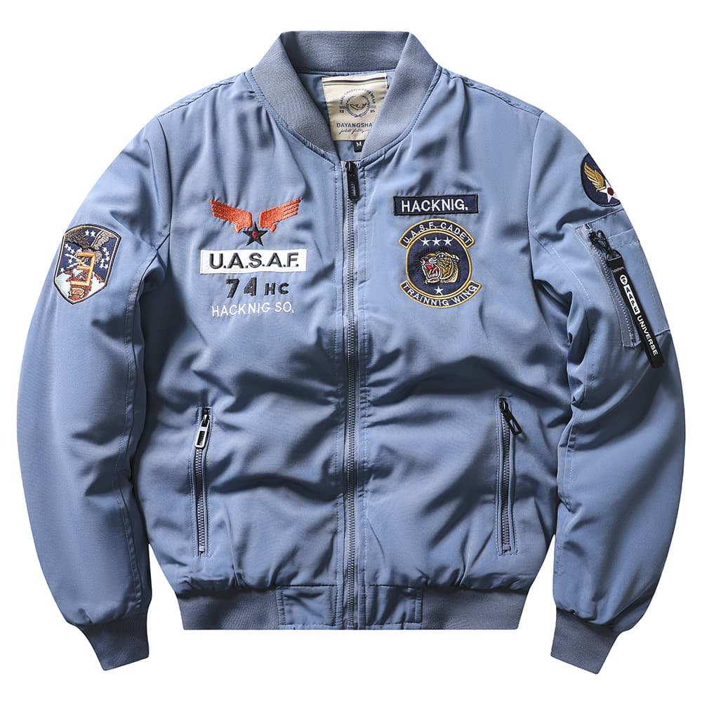 Men's Clothing Trendy Embroidered Bomber Jacket For Men - Thickened Military Green Cotton Workwear Coat, Loose Fit Baseball Style Winter Jacket​