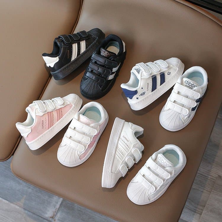 Kids' Sneakers - Non-Slip Shell-Toe Casual Shoes For Boys & Girls, Lightweight & Comfortable For Daily Wear (White/Blue/Black/Pink)