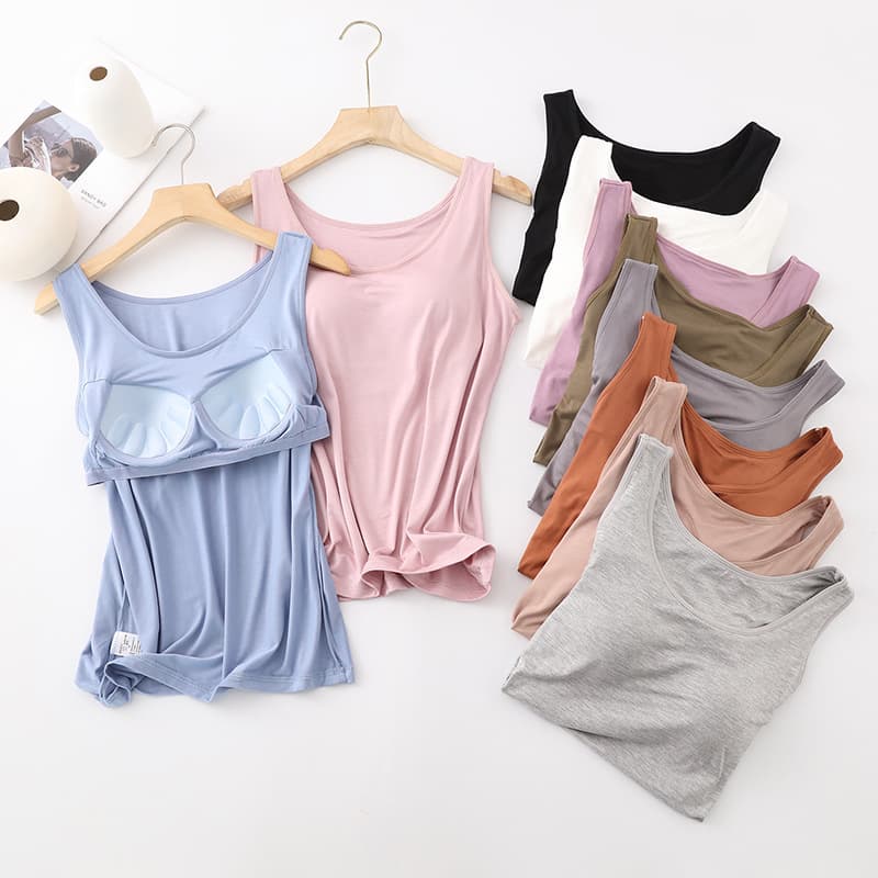 women's clothing One-piece vest bra with chest pad for women, can be worn outside without steel ring
