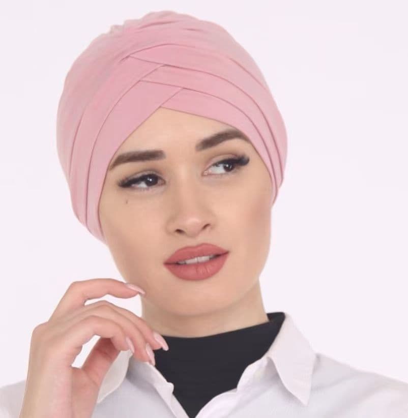 new solid color cross pleated turban hat three cross base hat elastic pullover hat