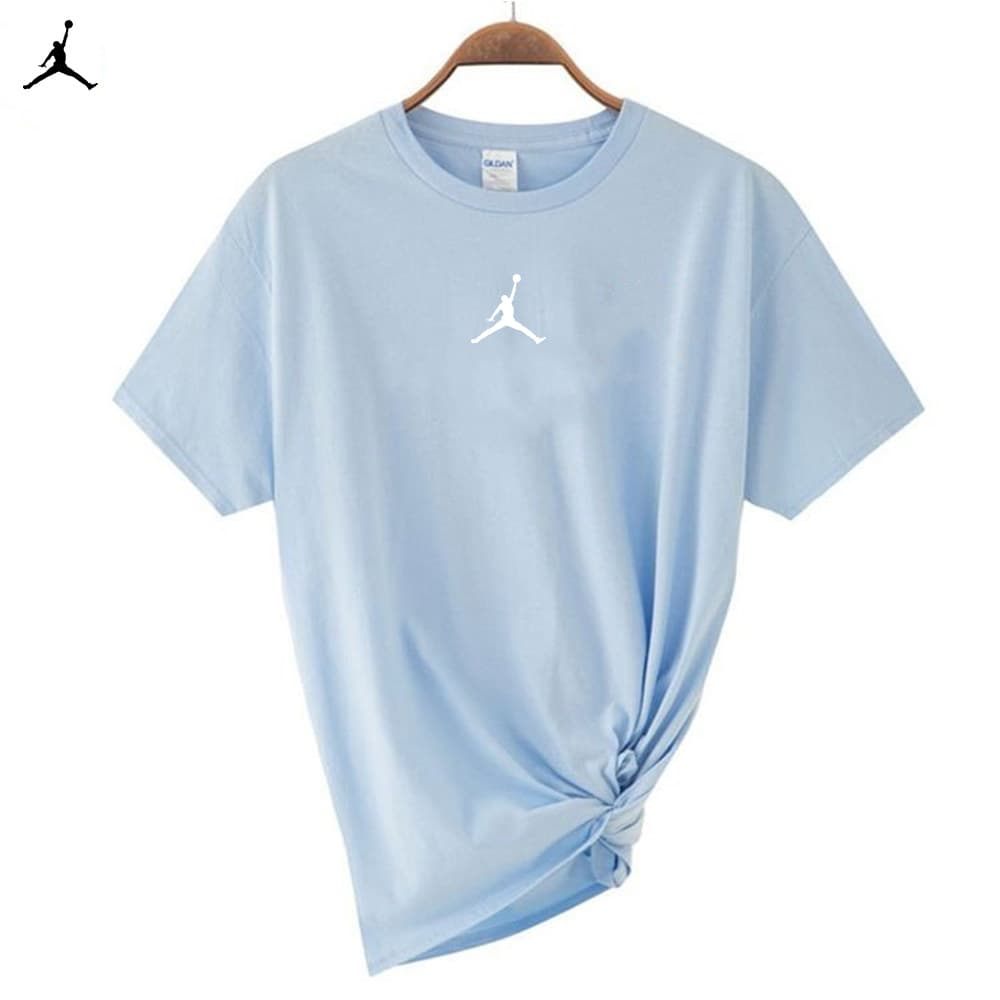 T-shirt d'été ample et décontracté à manches courtes et col rond pour homme, entièrement en coton, style sport fin