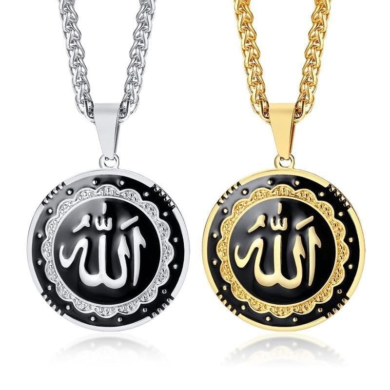 Islam Muslim Allah Quran High Quality Metal Pendant Charm Necklace Classic Religious Style Rock Party Jewelry