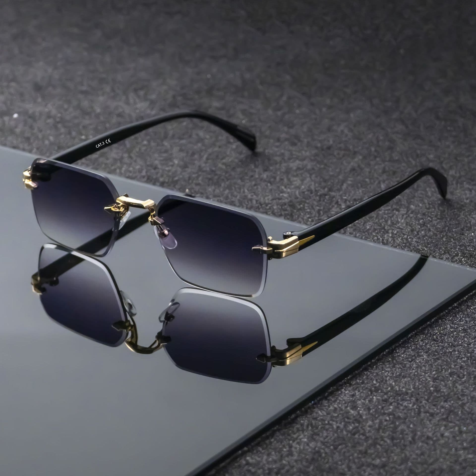 Lunettes de soleil de qualité, style urbain, sans monture métallique, style européen et américain, pour hommes et femmes.