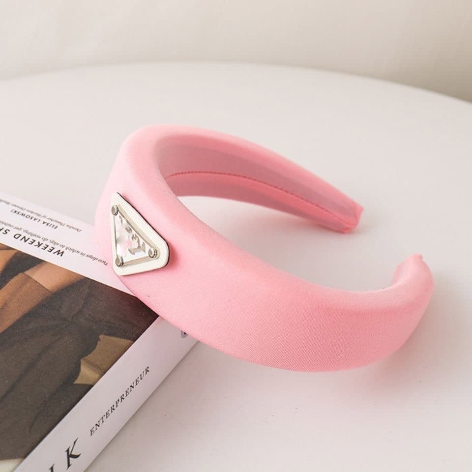 Bandeau en éponge rose à nœud haut, accessoire de cheveux simple et mignon, collection printemps/été 2026.