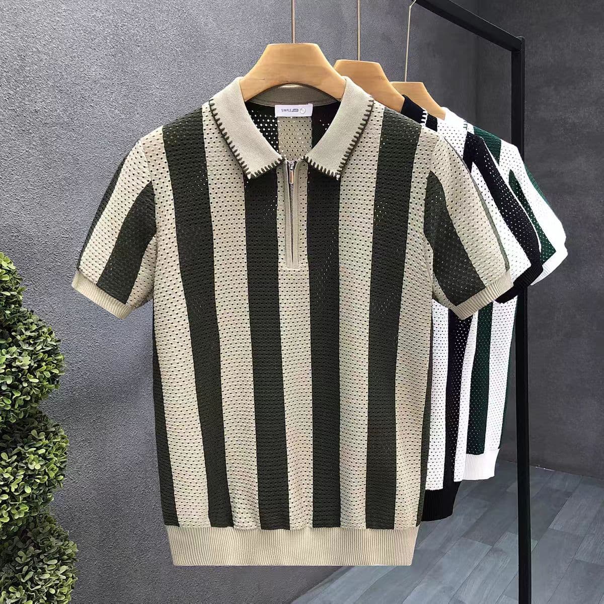 Men's Clothing Lapel Short Sleeved Polo Shirt Men's Trendy Summer T Shirt Slim Trend New All Match T Shirt Top