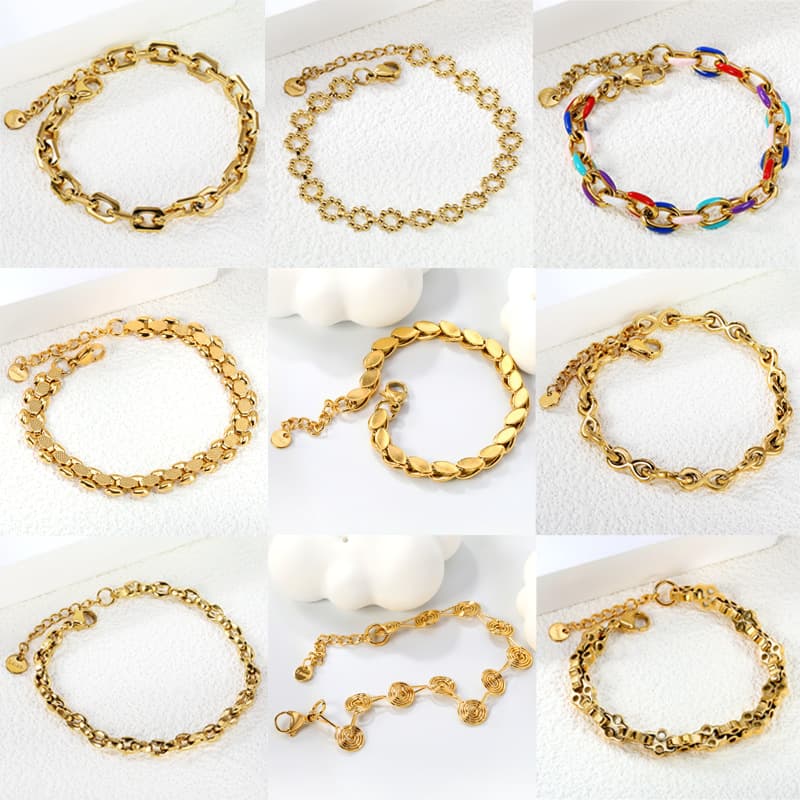 European And American Style Stainless Steel Vacuum Plated Gold Chain Design Sense Fashion Versatile Hand Jewelry