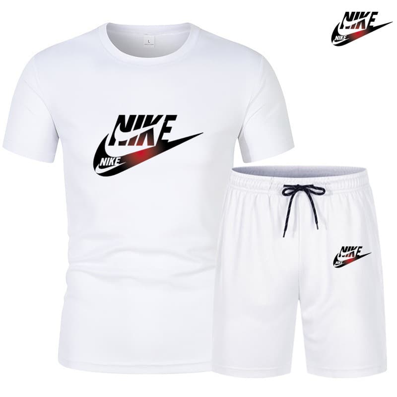 Ensemble de sport décontracté d'été pour hommes, T-shirt à manches courtes + short, deux pièces, élastique et respirant, ensemble d'entraînem