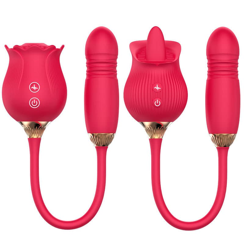 Rose Double Headed Tongue Licking Vibrator Sex Toys In Body Telescopic,Jumping Egg For Female,Female Masturbation Adult Products