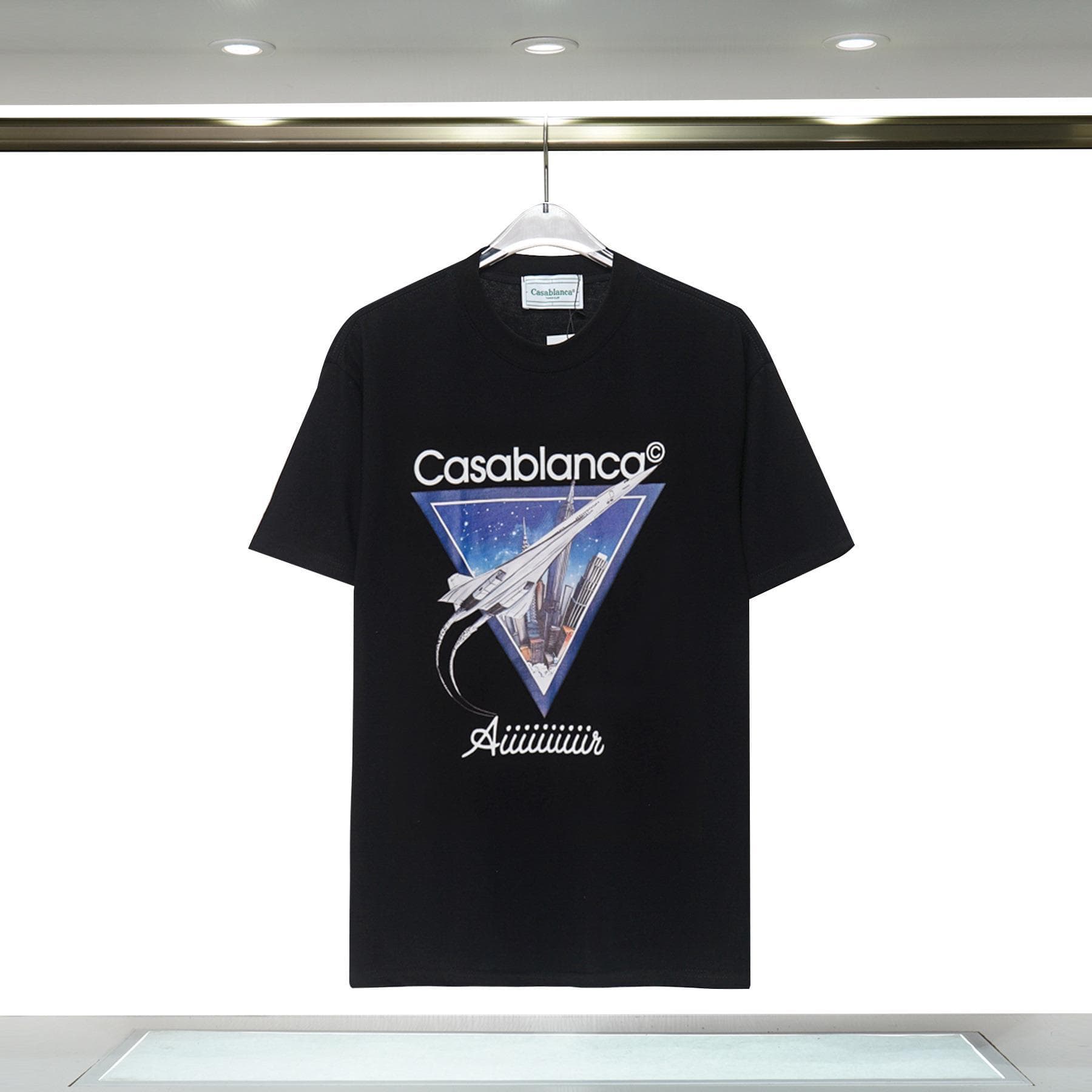 Vêtements pour hommes 24 nouveaux styles Illusion Gate Letter Printing T-shirt à manches courtes à col rond personnalisé